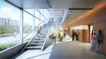 Artistic rendering of Pharmaceutical and Biomedical Sciences building inside