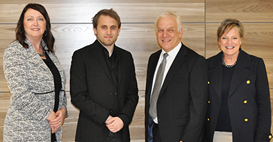 Speaker with pharmacy faculty