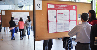 Student presenting poster
