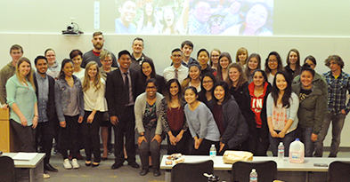 Patrick Tabon with students