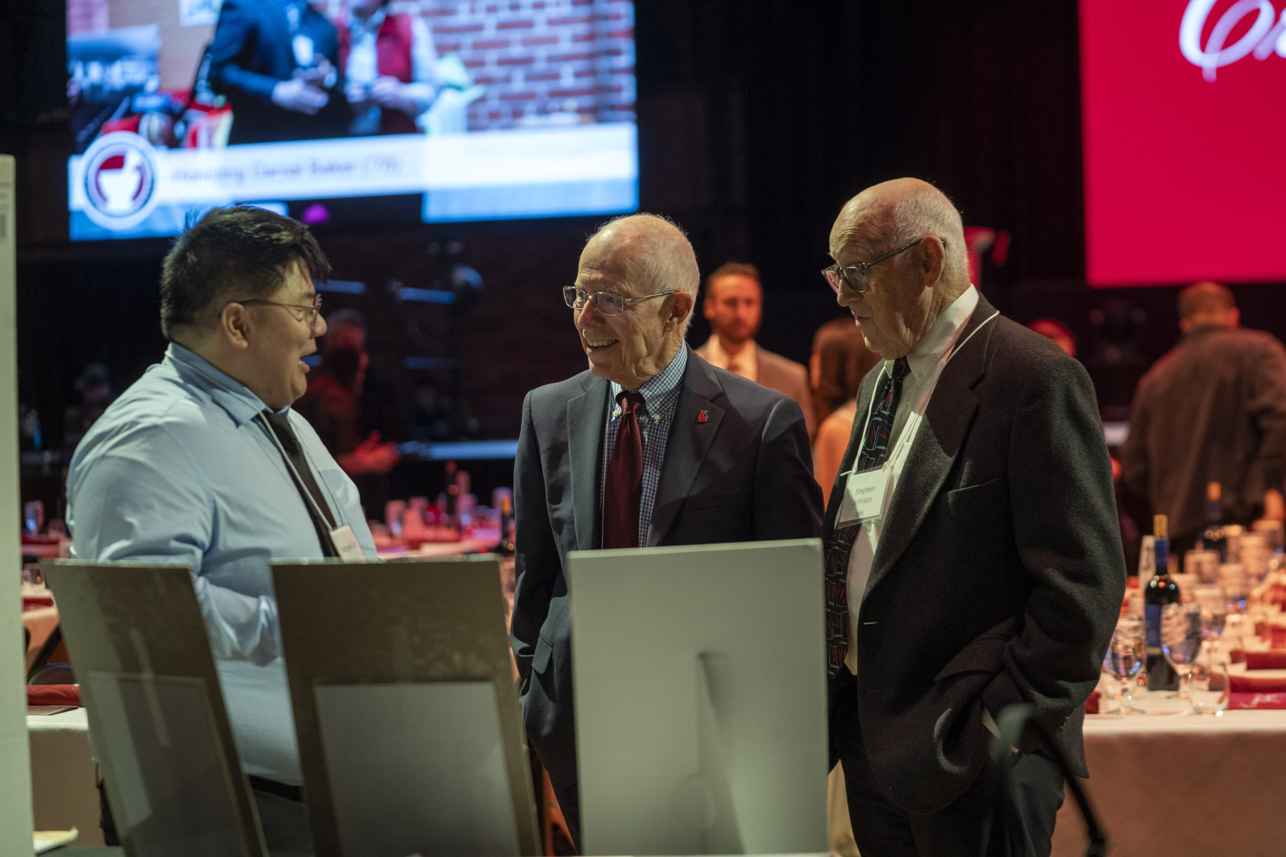 Student organization leaders discuss the impact of their groups with alumni during the Crimson Gala