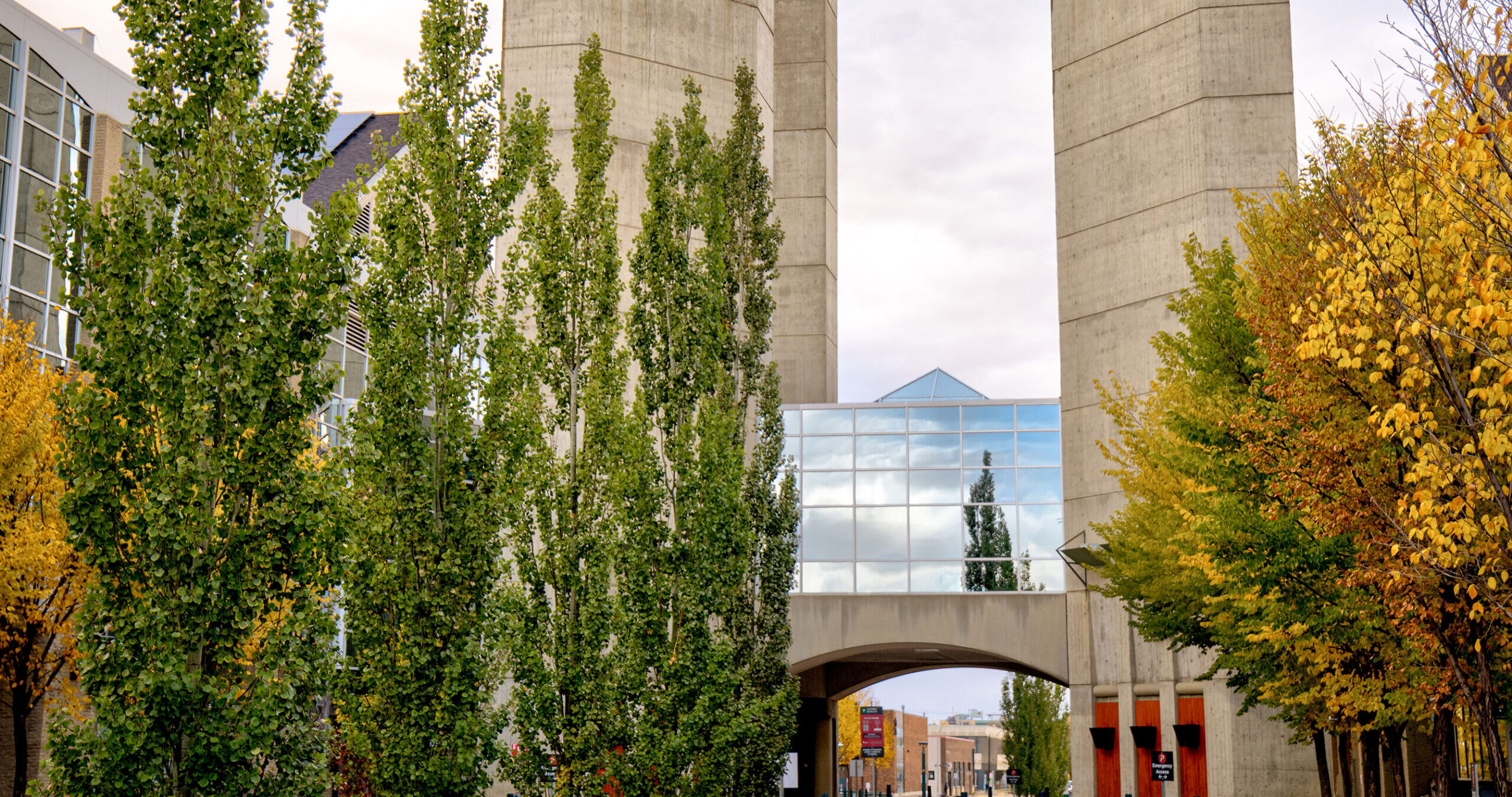 MacEwan University seen on an autumn day in Edmonton, Alberta.