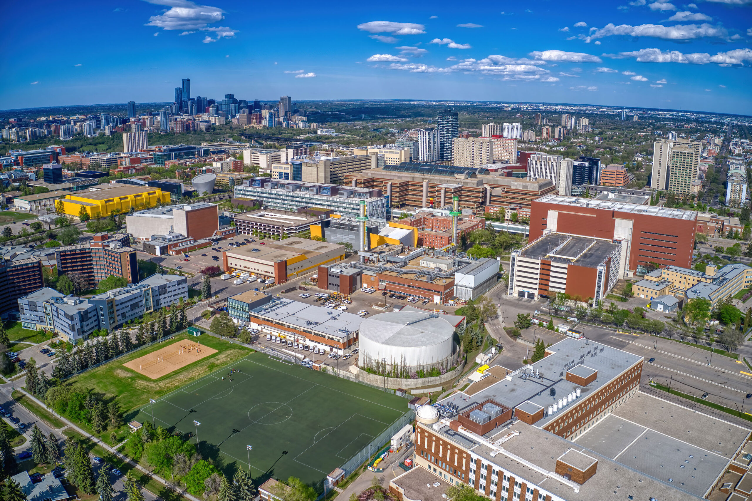Aerial View of a large University in Edmonton, Alberta