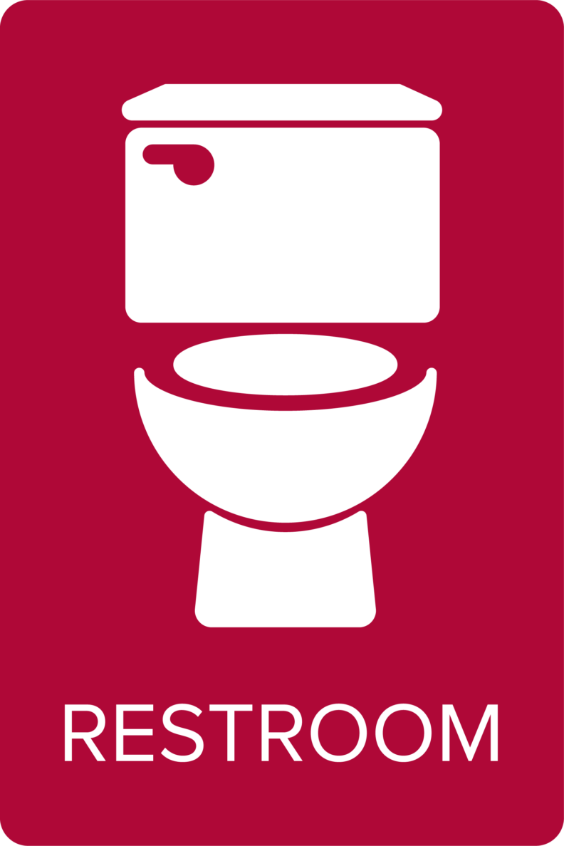 restroom sign with toilet