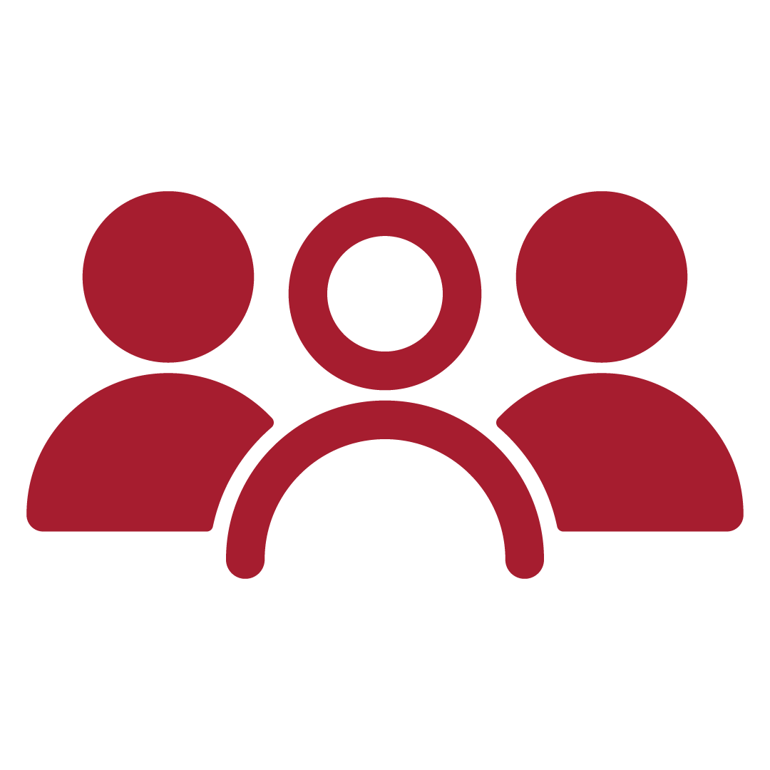 People icon with three people standing close together