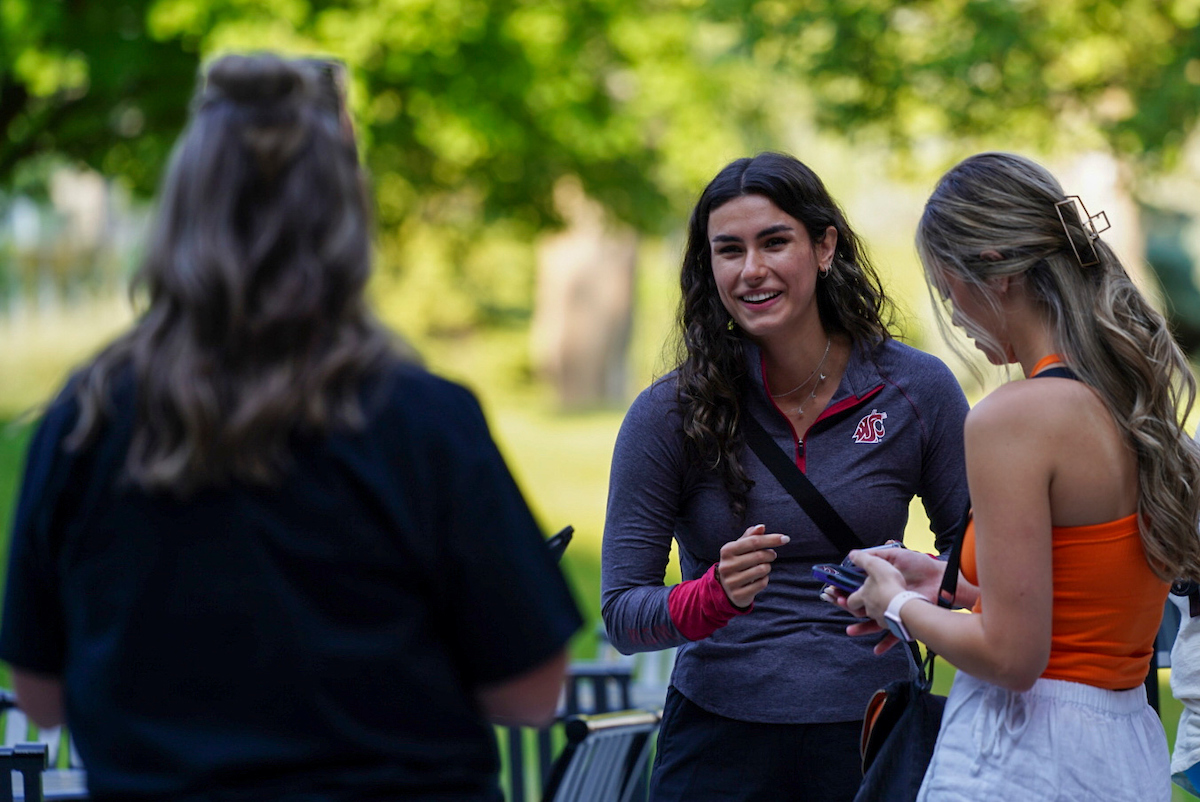 Students interacting during orientation day as WSU Spokane