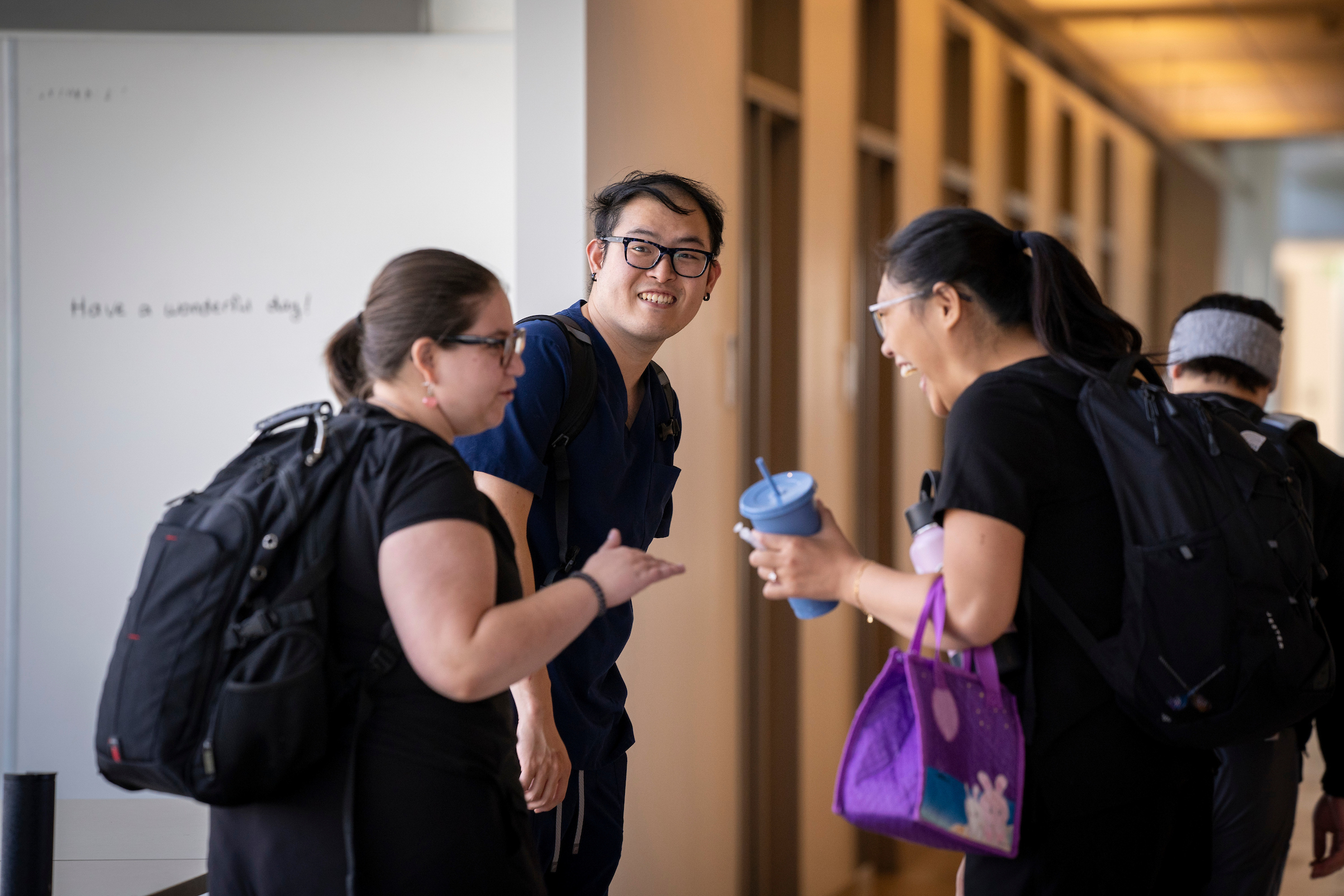 College of Pharmacy students interacting with each other during an on-campus event