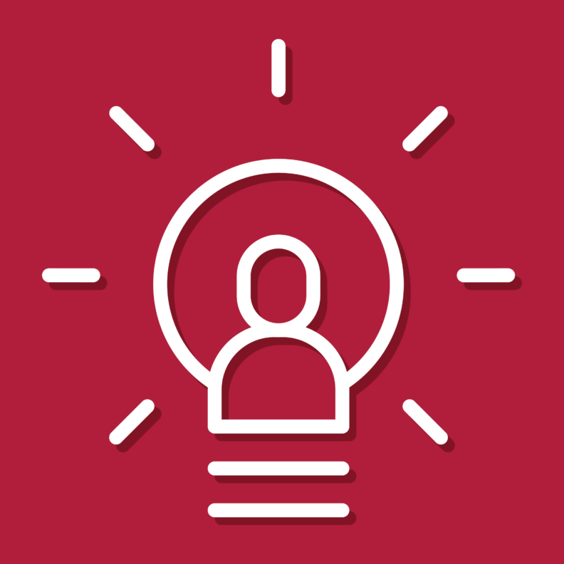 Icon of person with red background