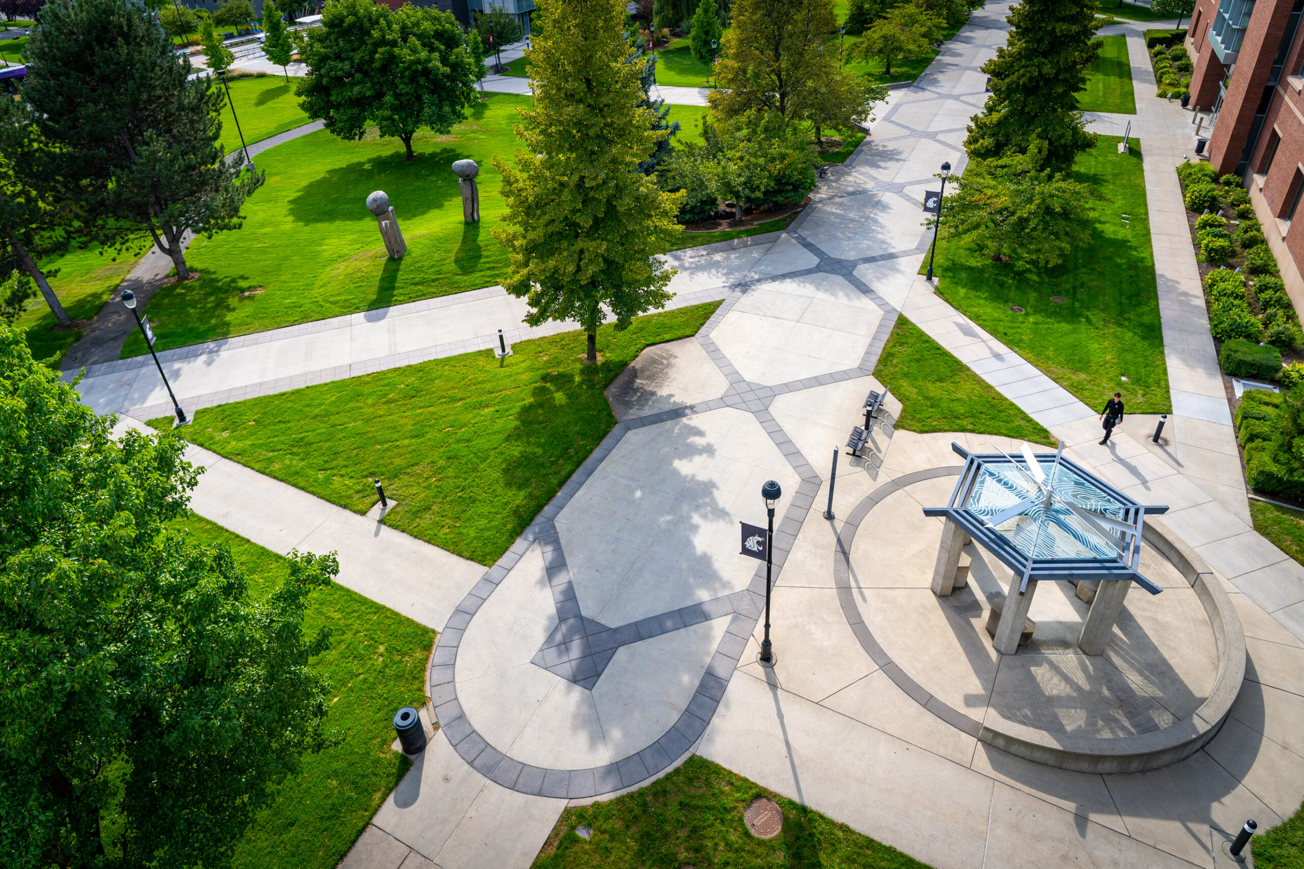 Drone sky view of campus