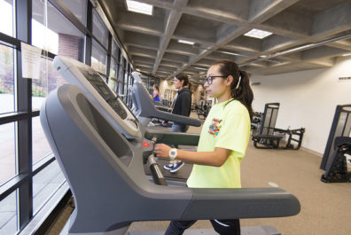Student in Fitness Center