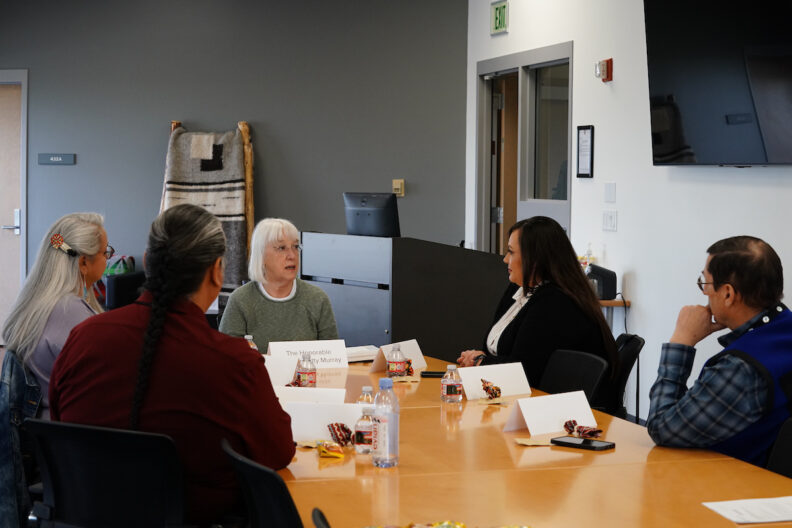 Sen. Murray visiting with the Native American Health Sciences Advisory Board.