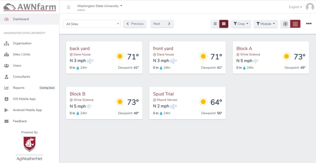 screenshot of a website landing page. 