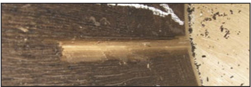 a barrel stage with a chip in it