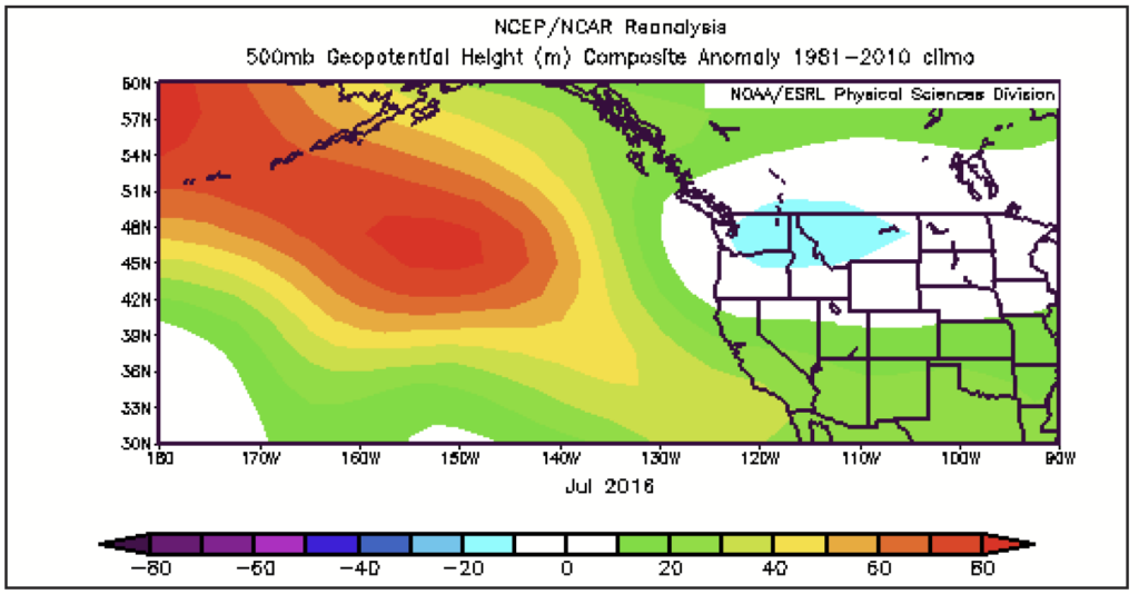 Map featuring the PNT with geopotential analysis.