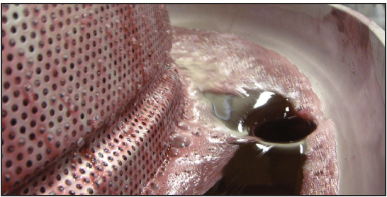 wine in a strainer