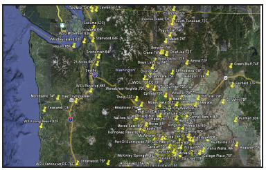 a screenshot of the agweathernet webpage for locating weather stations