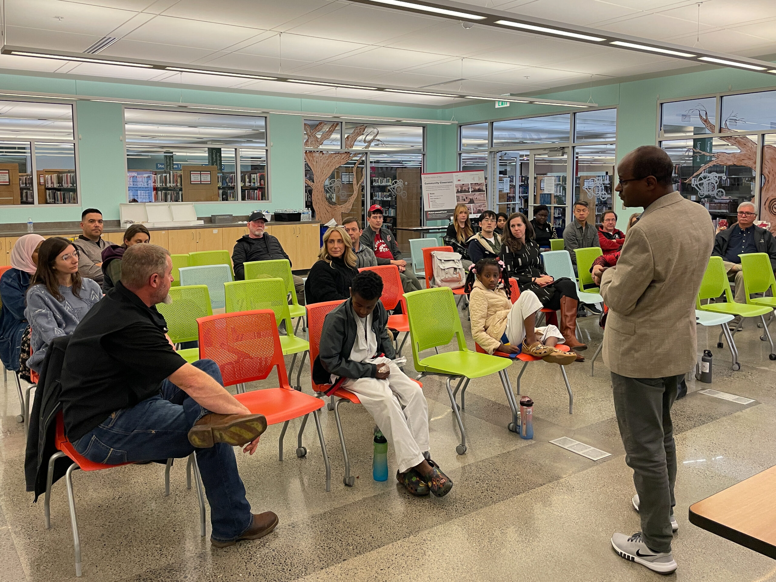 Yonas Demissie, INEF Assistant Director of Engineering & Environment answering questions from the community.