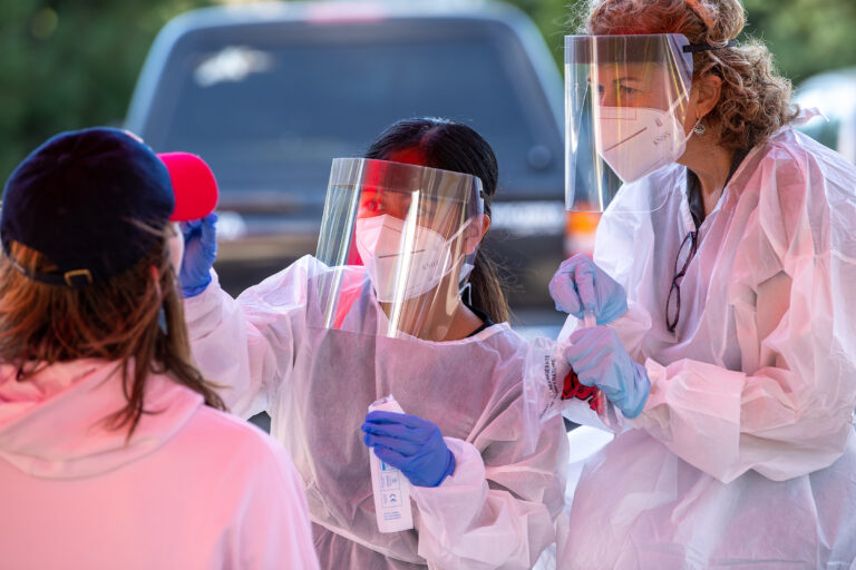 The Range Health vehicle and Covid-19 testing on the campus of Washington State University, Wednesday, September 2, 2020.