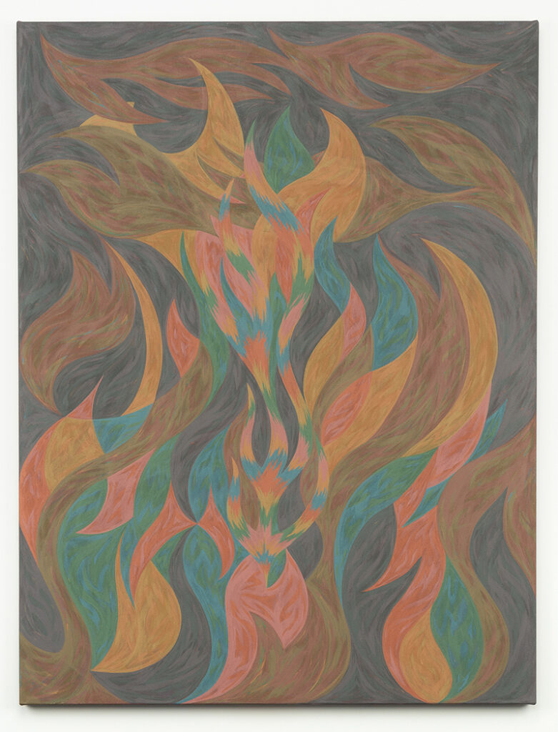 Jay Gaskill, Air Raid, acrylic on raw canvas, 2017