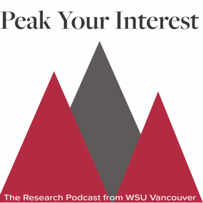 A promotional graphic badge reading 'Peak Your Interest' featuring a geometric red and gray mountain logo design