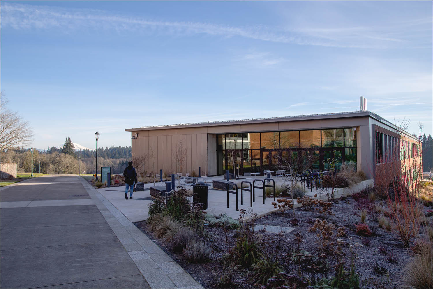 WSU Vancouver’s Life Sciences Building earned LEED Gold status for sustainability. Highlights include eco-friendly materials, reduced water use, energy efficiency, and biodiversity restoration. This reflects the campus's commitment to environmental stewardship and well-being.