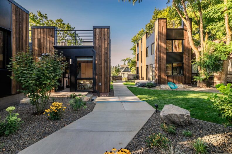 Modern style buildings.