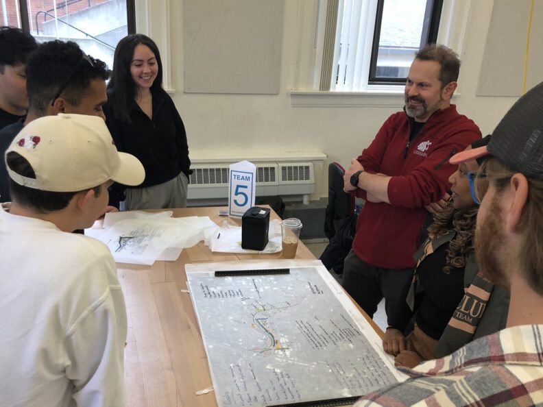 Students with alum Kevin Cash, class of ’94.