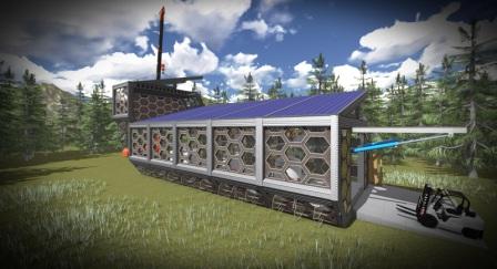 Architecture student’s vision for aviation biofuel conversion sites that are stackable and transportable.