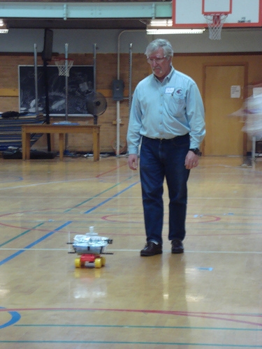 Dr. Zollars at the regional ChemE car competition
