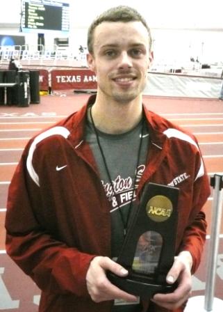 Reny Follett holding NCAA award.