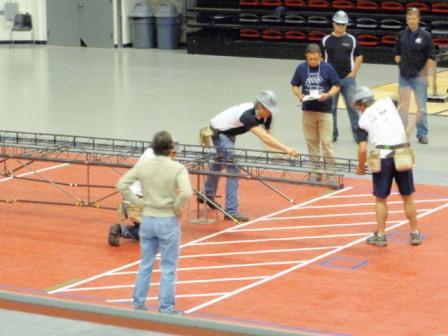 The Washington State University Steel Bridge team participates in a competition