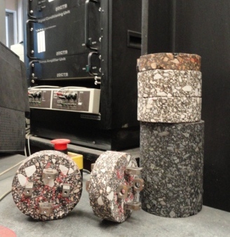 Samples of roadway used for testing