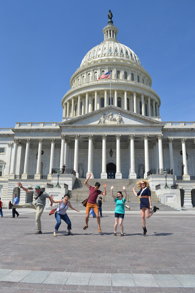 REU students pose in front of the United States Capitol building in Washington, D.C.