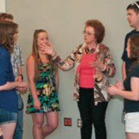 Sandi Brabb, Voiland College co-op coordinator, meets with students.