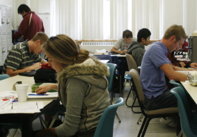 Students studying in the Voiland College Tutoring Center.