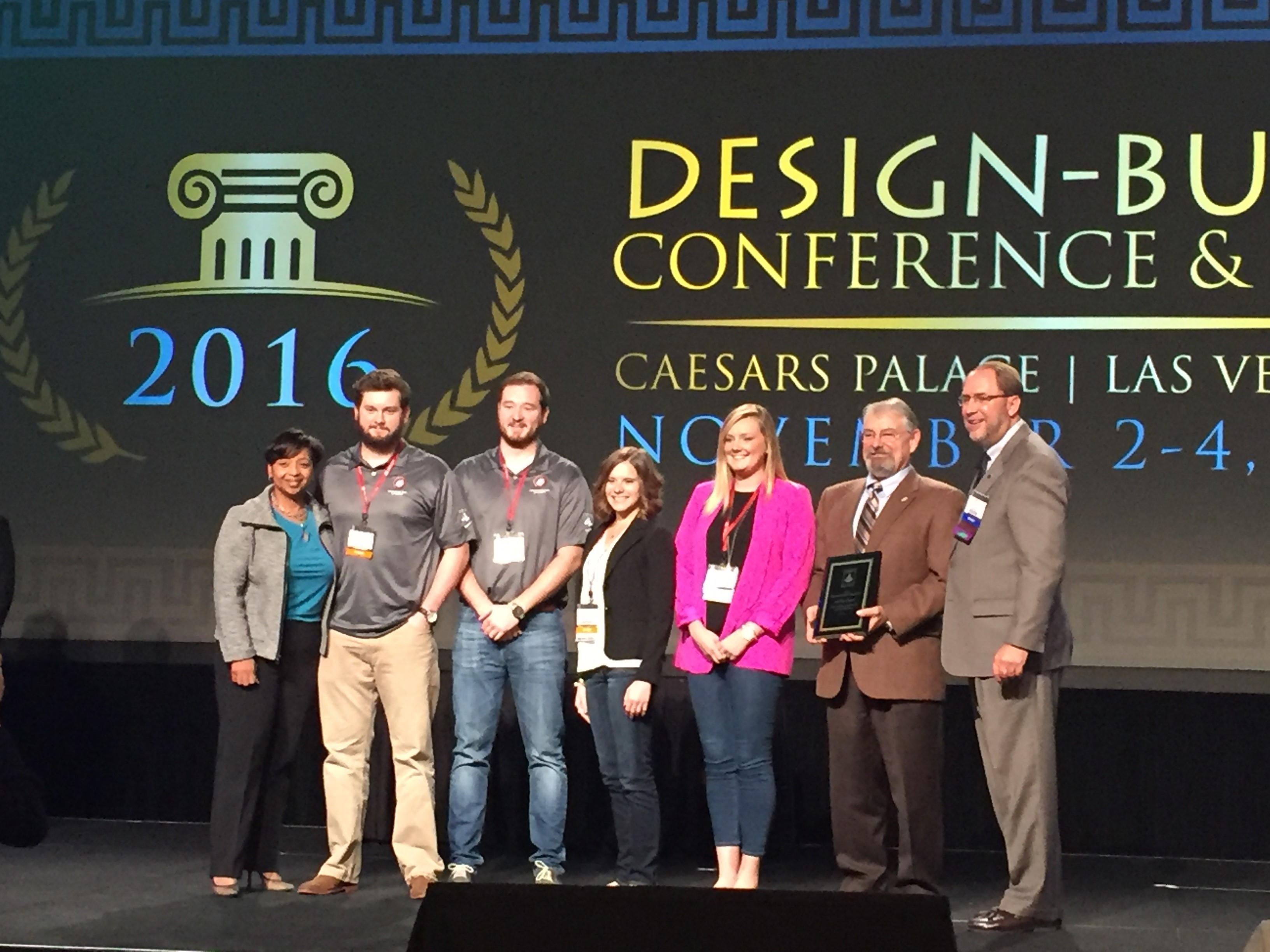 Washington State University construction management and design students at the Design-Build Institute of America’s national student competition in Las Vegas.