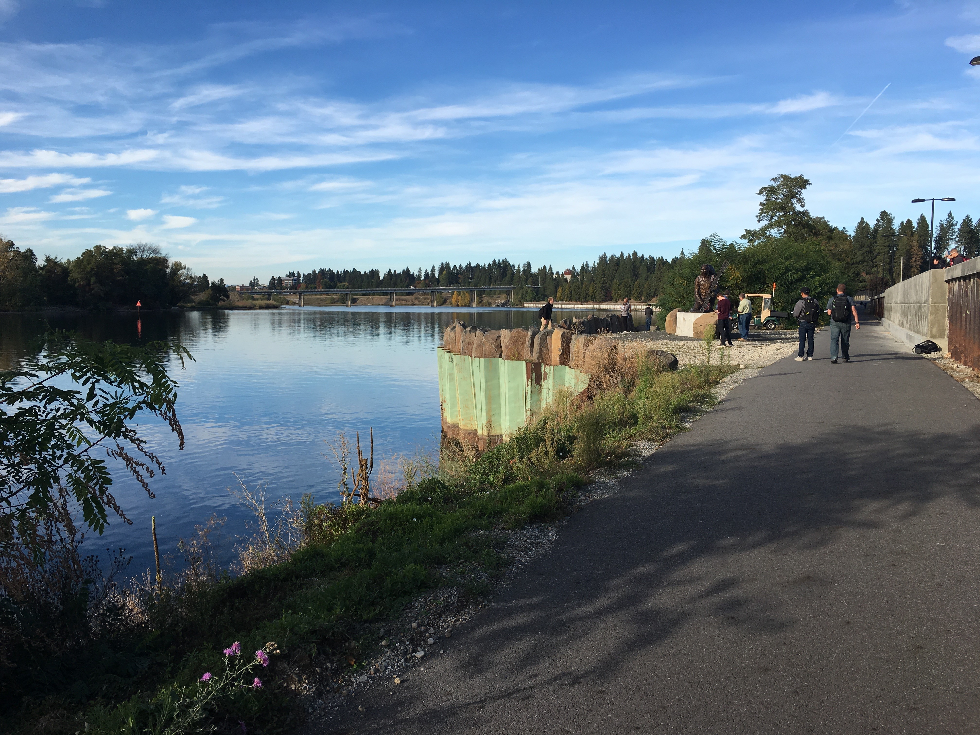 WSU students at the historic site where the Coeur d’Alene Indian Tribe once gathered.