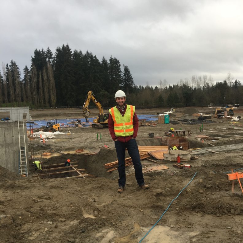 Kristoffer Christianson at Tillicum Middle School construction site