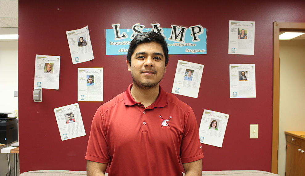 Ramiro Gonzalez in the LSAMP center.