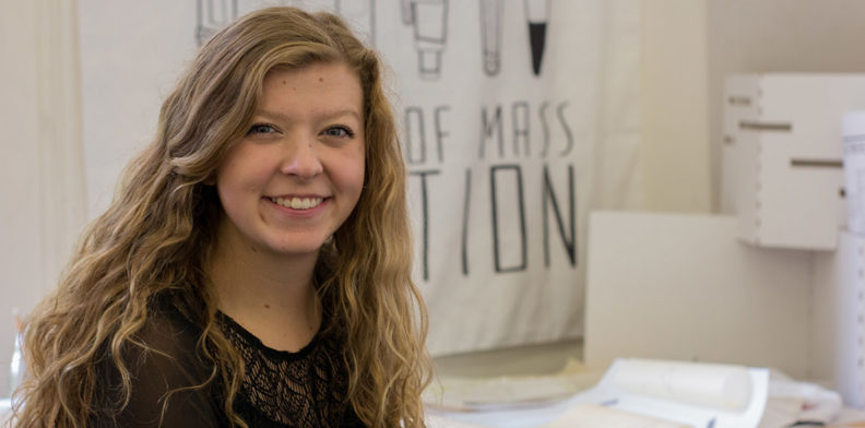 Abigail Shane at her workstation.