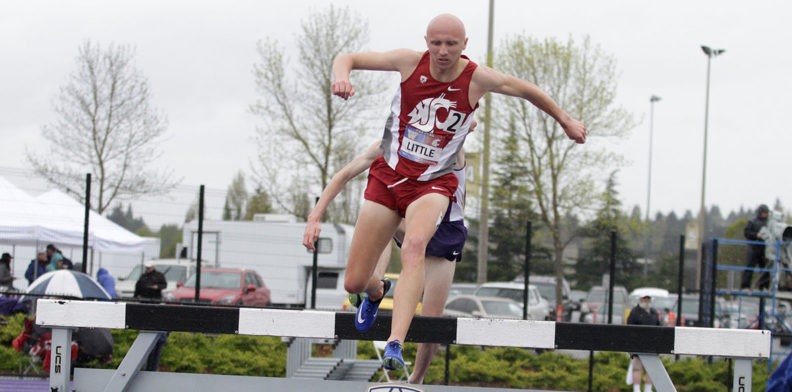 Kyler Little mid-jump.