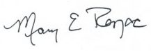 Dean Mary Rezac's signature.
