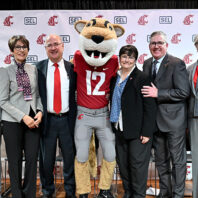 WSU and SEL leadership with Butch T. Cougar.
