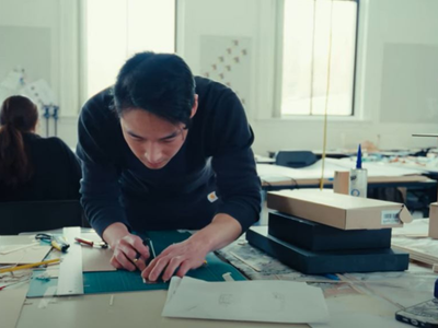 Student working on an architecture design.