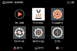 Picture of Prusa printer home interface