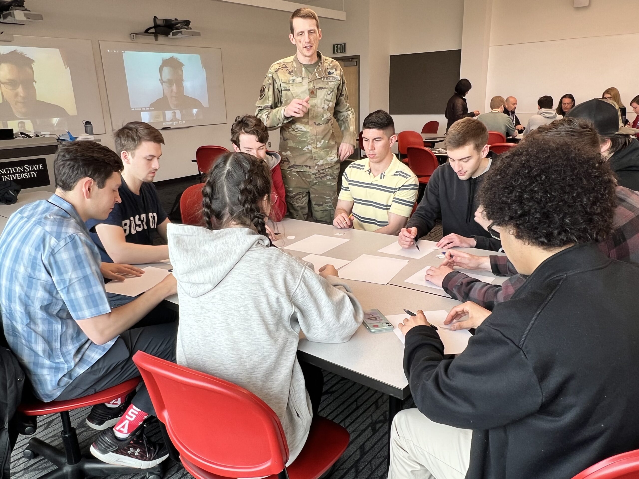 CySER workshop 2022 leadership session showing students and instructor