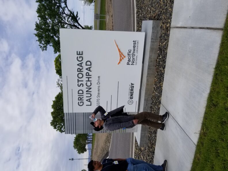 Staying hydrated outside the Grid Storage Launchpad.