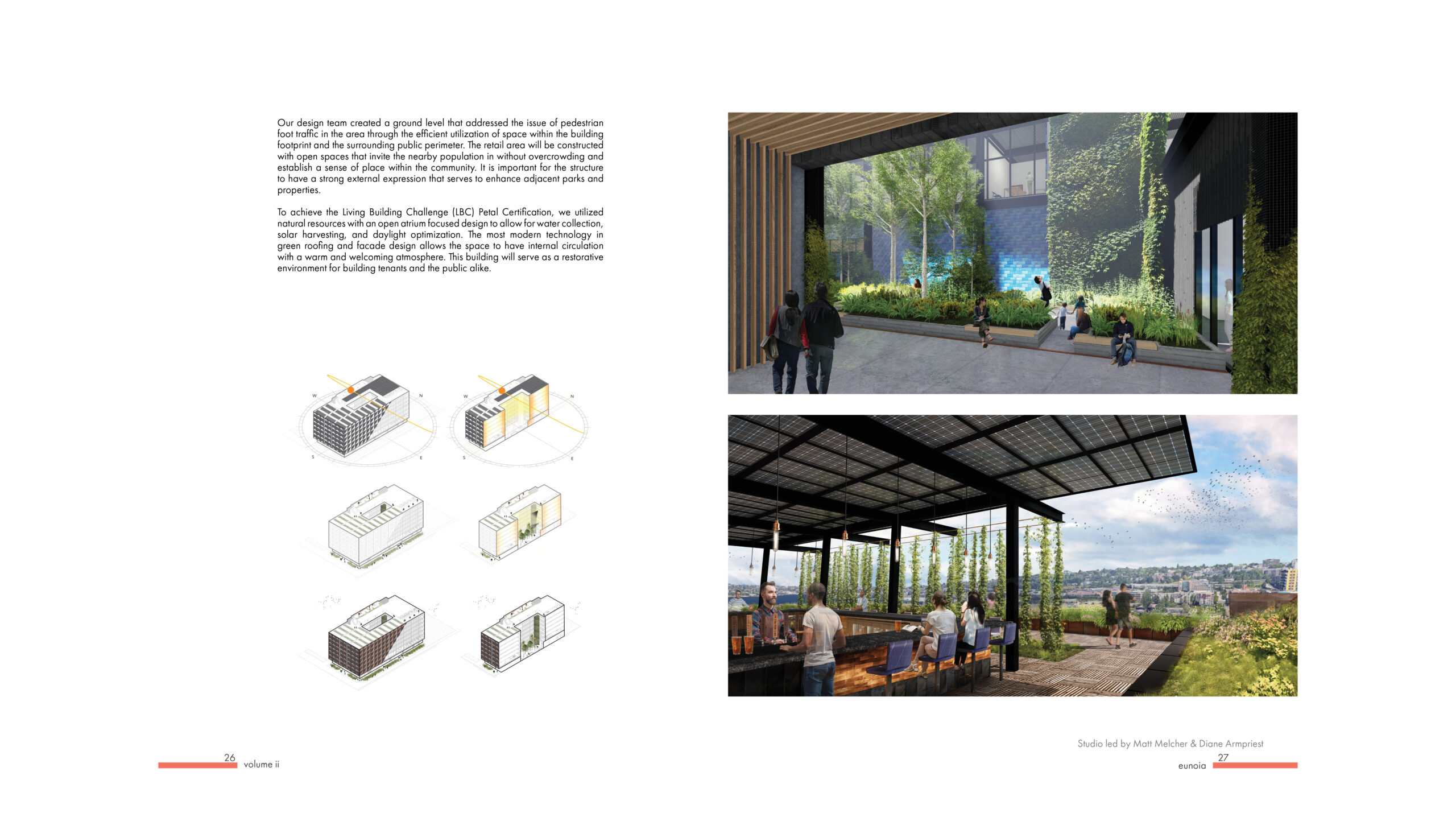 Sample images of page layout for the magazine, showing the relationship between the text and images.