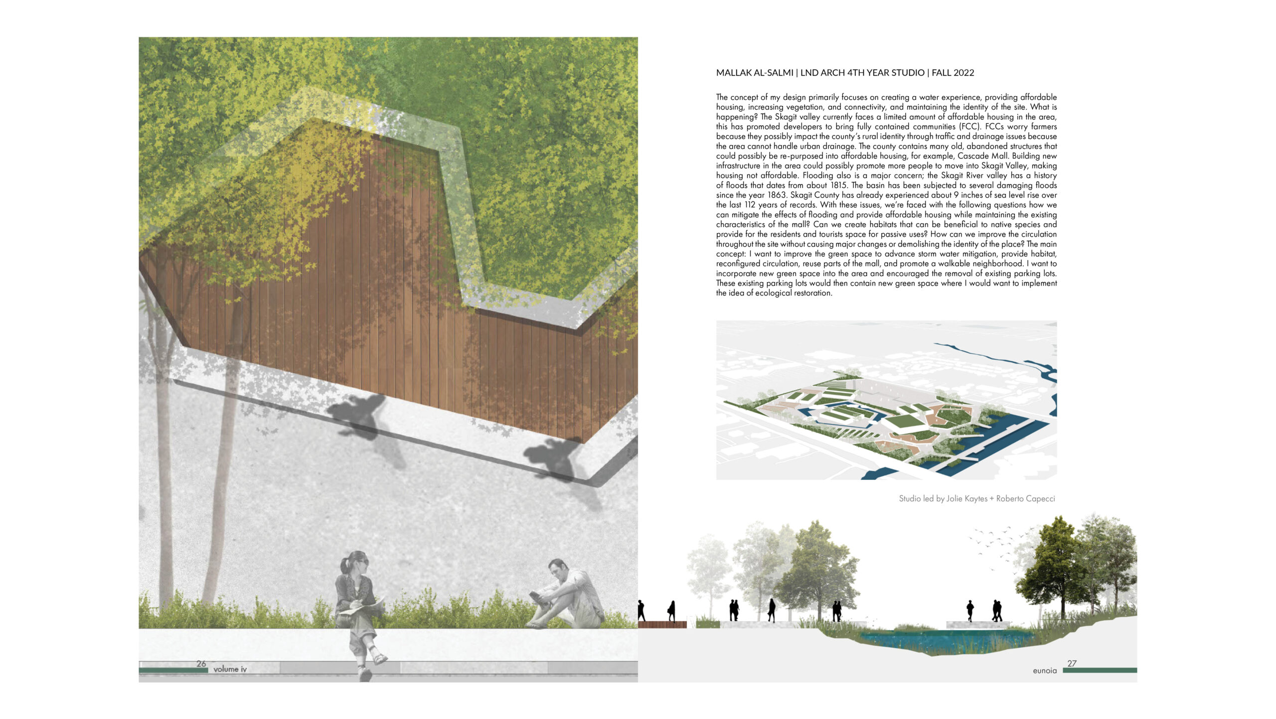 Sample images of page layout for the magazine, showing the relationship between the text and images.