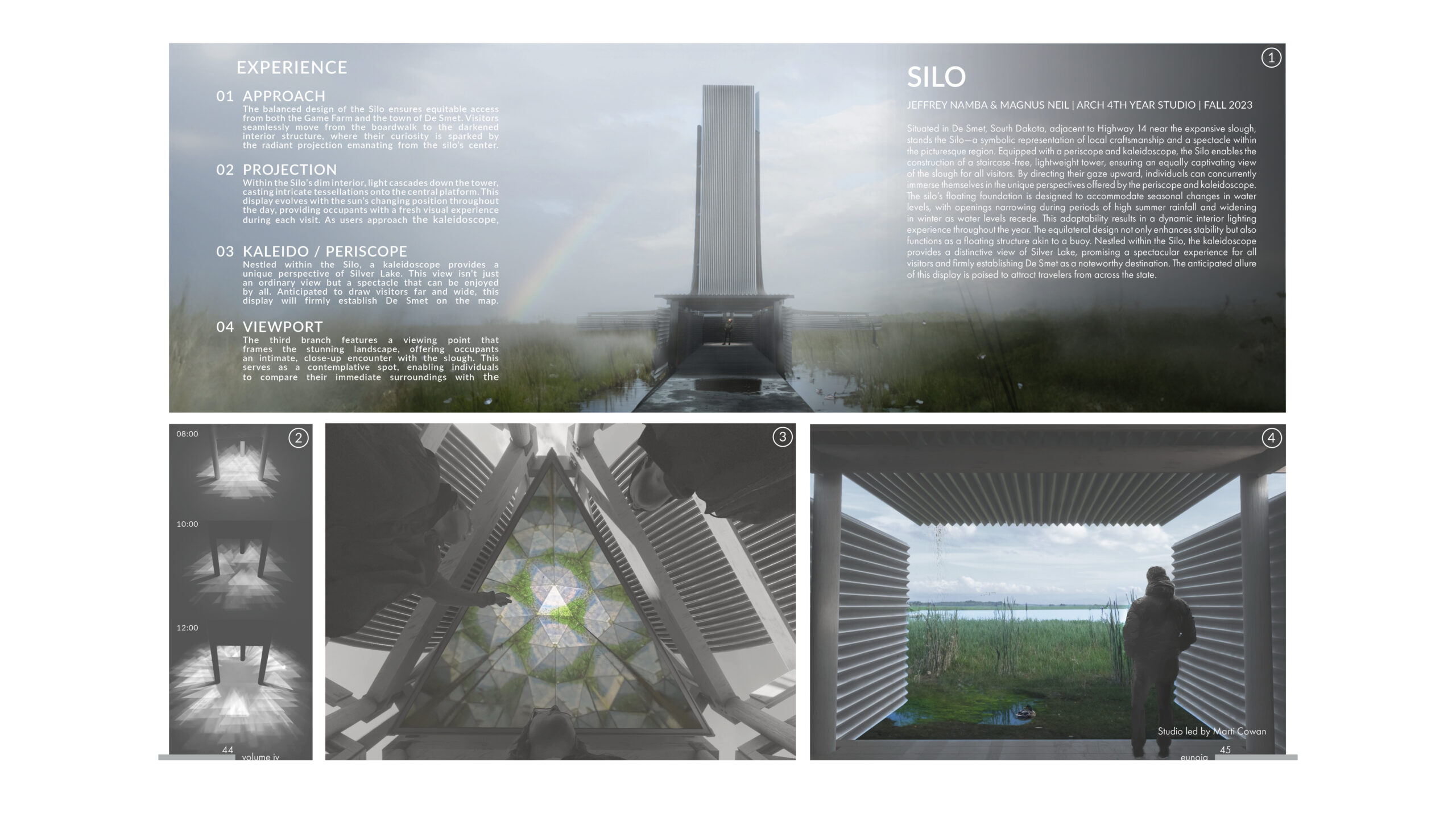 Sample images of page layout for the magazine, showing the relationship between the text and images.